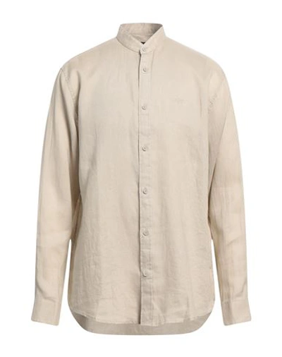 Shop Armani Exchange Man Shirt Beige Size Xs Linen