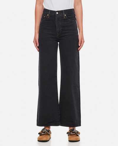 Shop Levi Strauss & Co Ribcage Wide Leg Jeans In Black