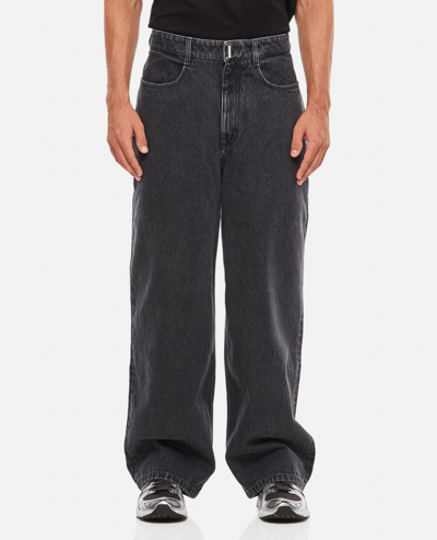 Shop Givenchy Low Crotch Wide Denim Pant In Black