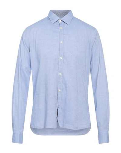 Shop Fred Mello Man Shirt Sky Blue Size Xl Cotton, Elastane