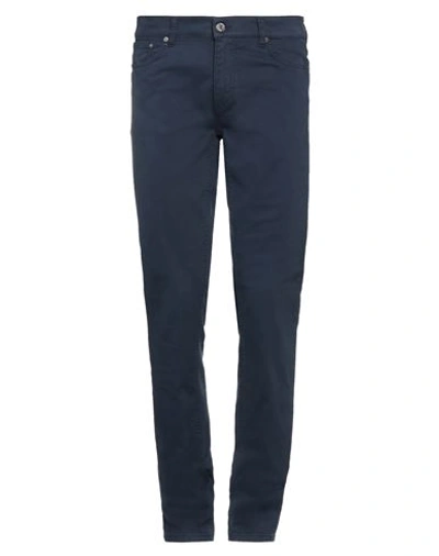 Shop Trussardi Man Pants Navy Blue Size 40 Cotton, Polyester, Elastane