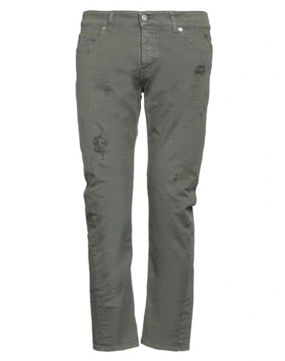 Shop Pmds Premium Mood Denim Superior Man Jeans Military Green Size 32 Cotton, Elastane