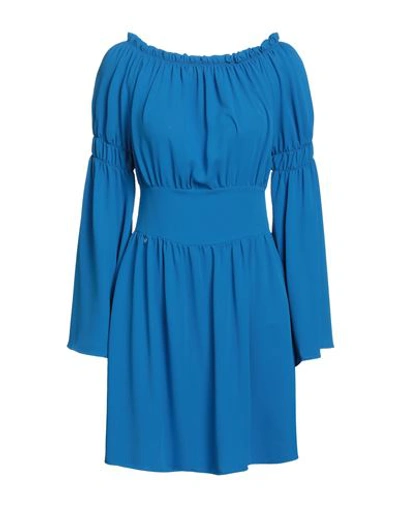Shop Kontatto Woman Mini Dress Bright Blue Size S Polyester