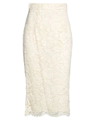 Shop Elisabetta Franchi Woman Midi Skirt Beige Size 8 Polyamide, Viscose