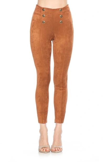 Alexia Admor Feyja Faux Suede Leggings In Camel