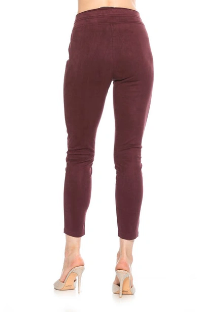 Shop Alexia Admor Feyja Faux Suede Leggings In Burgundy