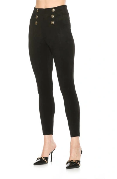 Alexia Admor Feyja Faux Suede Leggings In Black