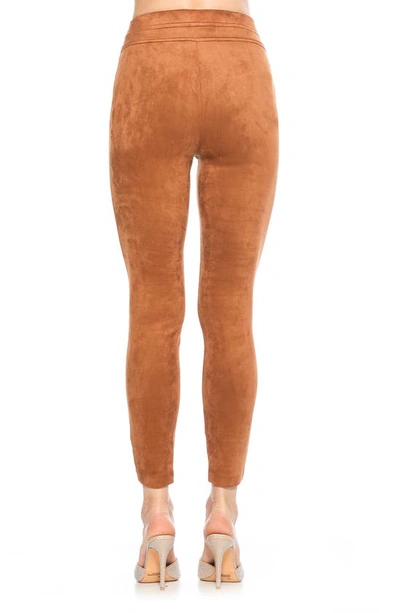 Alexia Admor Feyja Faux Suede Leggings In Camel