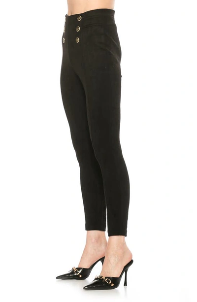 Alexia Admor Feyja Faux Suede Leggings In Black