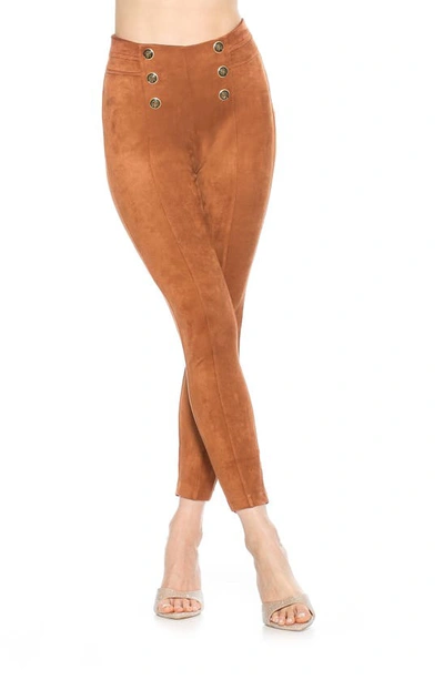 Alexia Admor Feyja Faux Suede Leggings In Camel