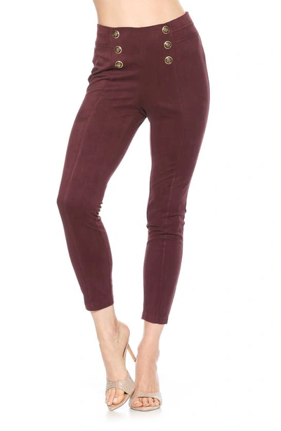 Shop Alexia Admor Feyja Faux Suede Leggings In Burgundy