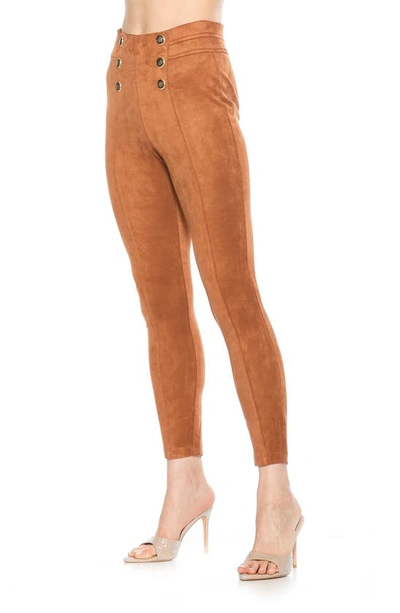 Alexia Admor Feyja Faux Suede Leggings In Camel