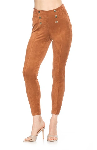 Alexia Admor Feyja Faux Suede Leggings In Camel