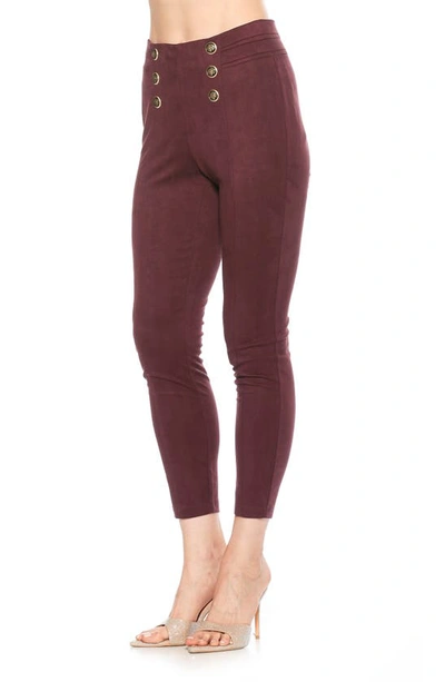Alexia Admor Feyja Faux Suede Leggings In Burgundy