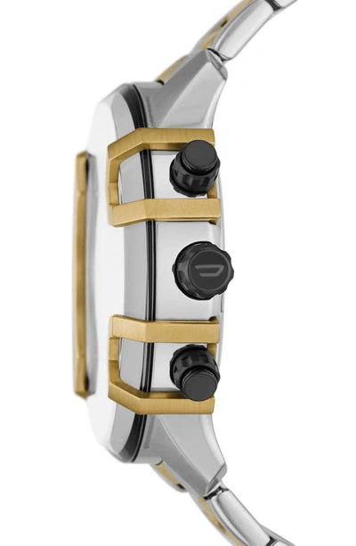 Diesel ® Griffed Chronograph Two Tone Bracelet Watch, 48mm In Tri-tone