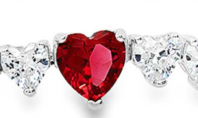 Queen Jewels Cz Heart Bracelet In Silver