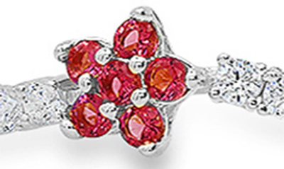 Queen Jewels Flower Station Tennis Bracelet In Silver