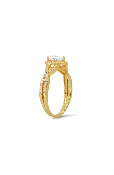 Queen Jewels Heart Halo Cz Ring In Gold