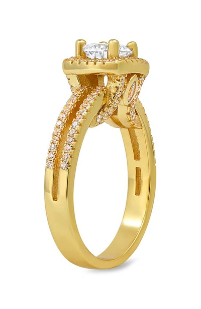 Queen Jewels Round Cubic Zirconia Halo Ring In Gold