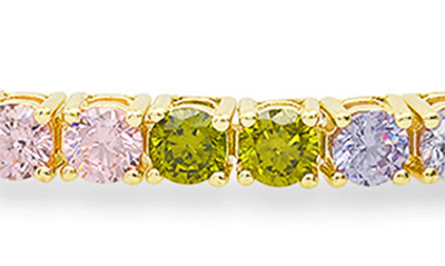 Queen Jewels Multicolor Tennis Bracelet In Gold