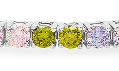 Queen Jewels Multicolor Tennis Bracelet In Silver