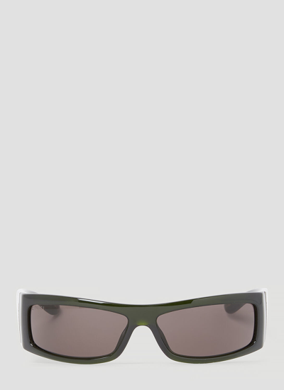 Shop Gucci Rectangular Frame Sunglasses In Green