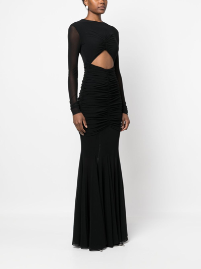 RUCHED CUT-OUT MAXI DRESS