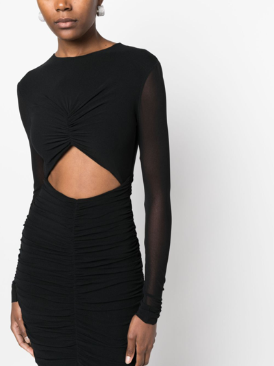Shop Philosophy Di Lorenzo Serafini Ruched Cut-out Maxi Dress In Black