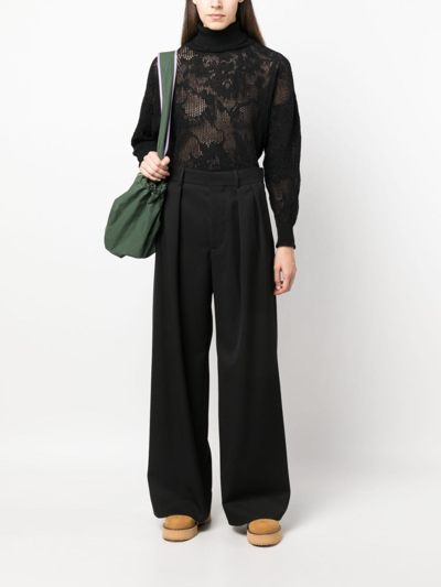 Twinset Roll-neck Knitted Top In Black