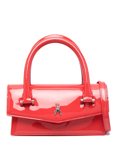Shop Patrizia Pepe Fly Bamby Glossy Tote Bag In Red