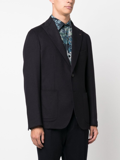 Tagliatore Tailored Jacket With Notched Lapels In Blue