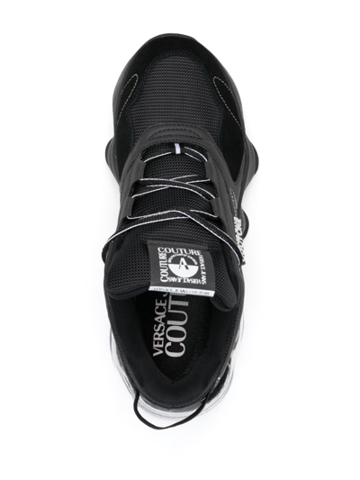 Shop Versace Jeans Couture Logo-patch Panelled Sneakers In Black