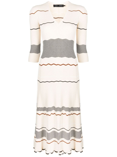 Shop Proenza Schouler Matte Viscose Stripe Dress In White