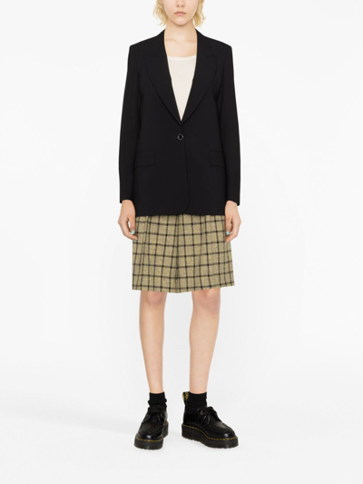 Shop Msgm Single-breasted Wool-blend Blazer In Black