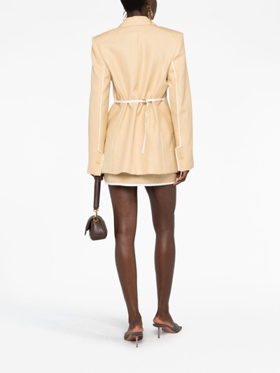 Shop Jacquemus La Veste Caraco Blazer In Brown