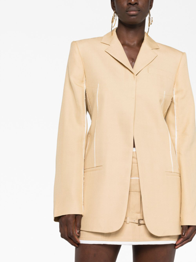 Jacquemus Beige Le Chouchou 'la Veste Caraco' Blazer In Brown