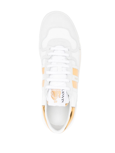 Shop Lanvin Clay Panalled Sneakers In White