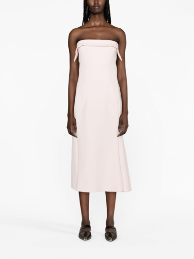 Shop Philosophy Di Lorenzo Serafini Strapless Midi Dress In Pink