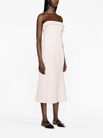 Shop Philosophy Di Lorenzo Serafini Strapless Midi Dress In Pink