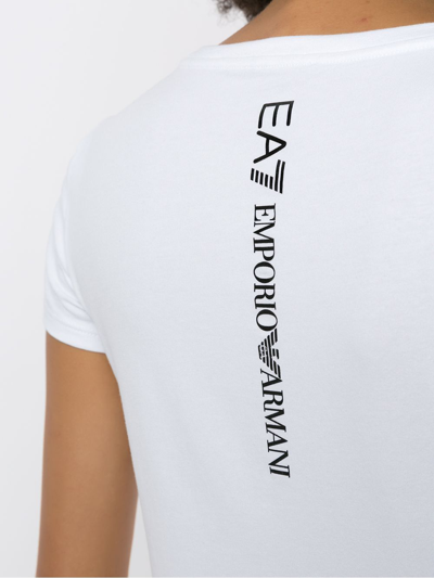 Shop Ea7 Scoop-neck Logo T-shirt In White
