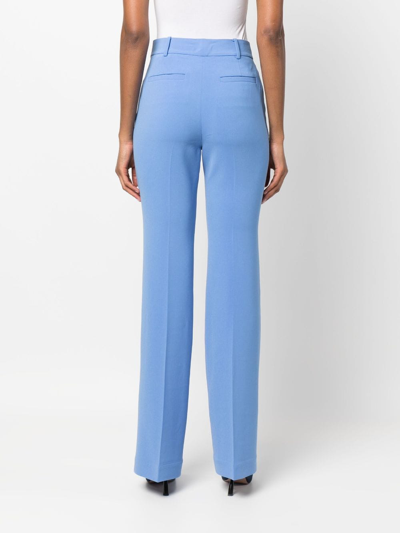 Michael Michael Kors Tailored-cut Straight-leg Trousers In Blue