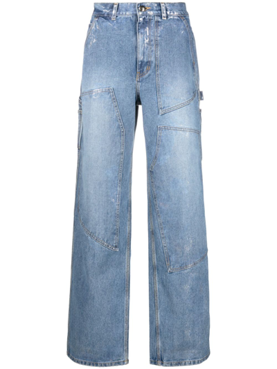 Shop Andersson Bell Mid-rise Wide-leg Jeans In Blue