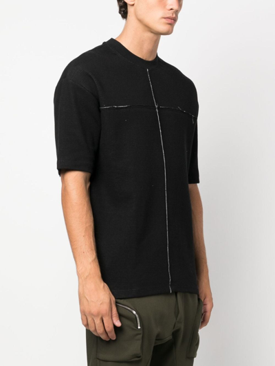 Shop Thom Krom Patchwork Cotton-blend T-shirt In Black