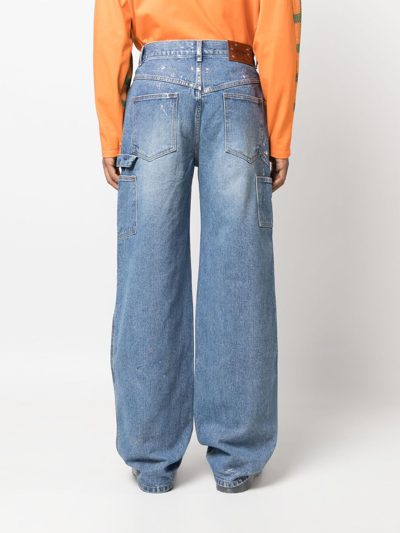 Shop Andersson Bell Mid-rise Wide-leg Jeans In Blue