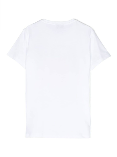 Shop Philipp Plein Junior Logo-print Cotton T-shirt In White