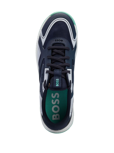 Shop Hugo Boss Titanium Low-top Sneakers In Blue