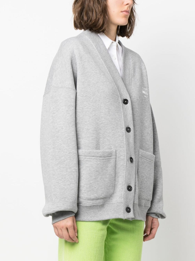 Shop Joshua Sanders Logo-print Smiley-motif Cardigan In Grey