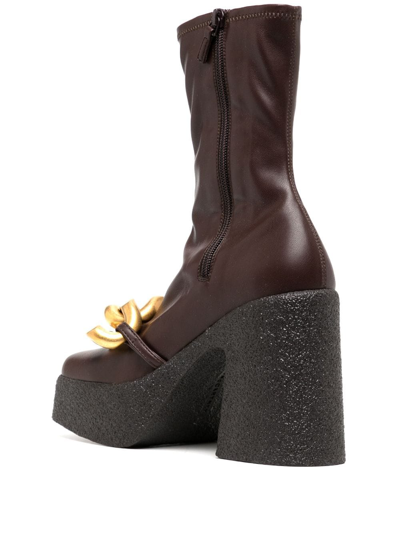 Shop Stella Mccartney Skyla 110mm Ankle Boots In Brown