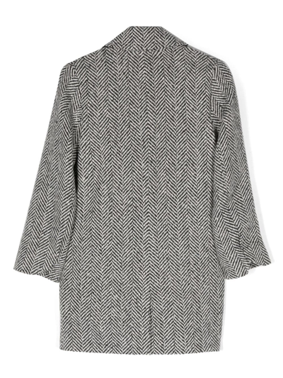 Shop Zadig & Voltaire Herringbone-pattern Single-breasted Coat In Black
