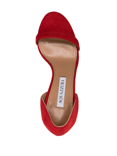 Shop Aquazzura Uptown 90mm Leather Sandals In Red